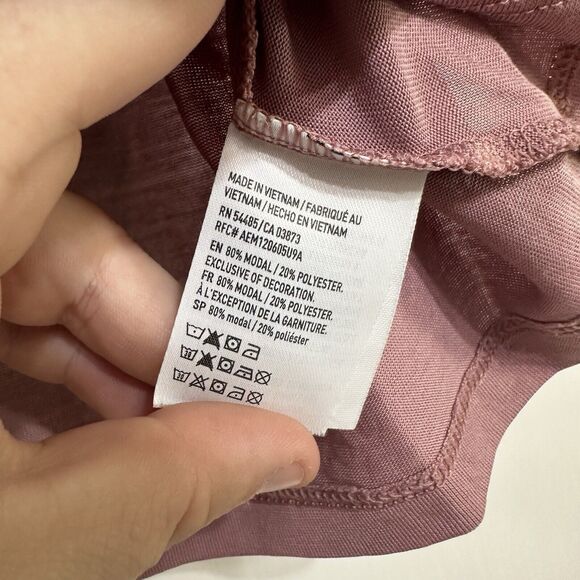 AMERICAN EAGLE Criss-Cross Soft & Sexy Sueded Tank, Blush Pink, MODAL, Sm - Picture 7 of 9